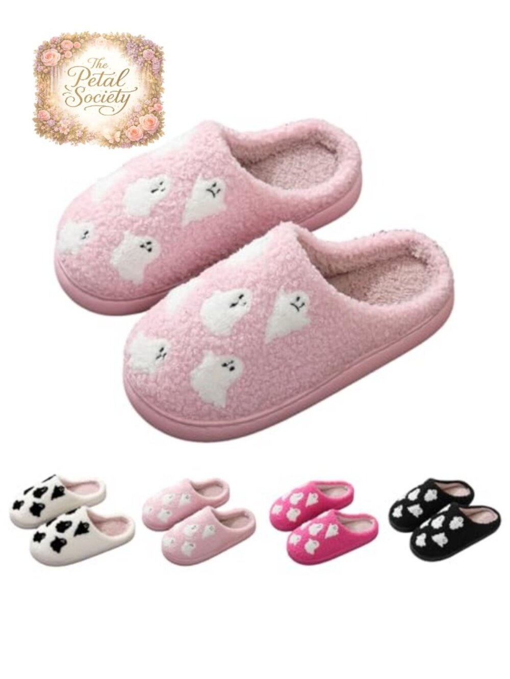 Plush Memory Foam Slippers Open Toe Pull-On Non-Slip Indoor Outdoor